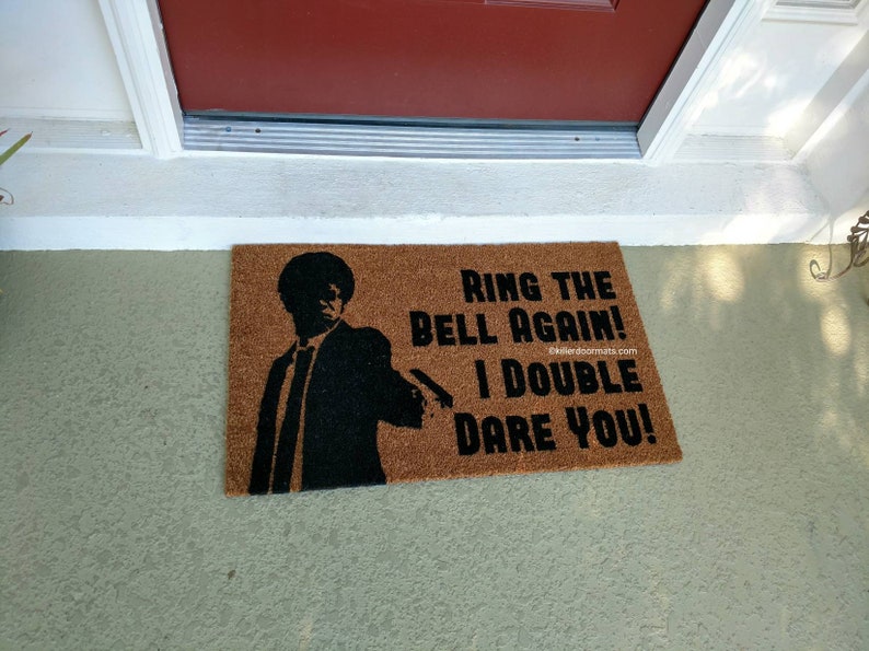 Ring The Bell Again I Double Dare You Hand Painted Jules Fandom Welcome Door Mat by Killer Doormats image 4