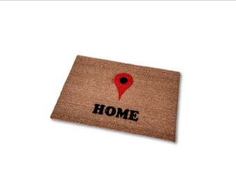 Clearance Maps Home Locator Cute Custom Hand Painted Welcome Doormat by Killer Doormats- Small, Only ONE Available