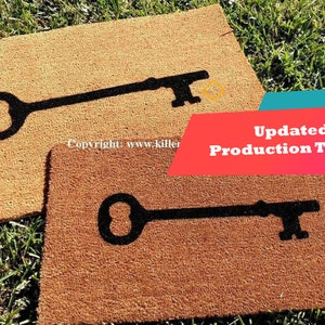 It's Just a Simple Key Custom Hand Painted Welcome Door Mat by Killer Doormats, with or without a border
