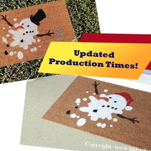 Caroline's Treasures PJC1083MAT Snow Happens in the Meadow Snowman Door Mat,  Indoor Rug or Outdoor Welcome Mat 18x27