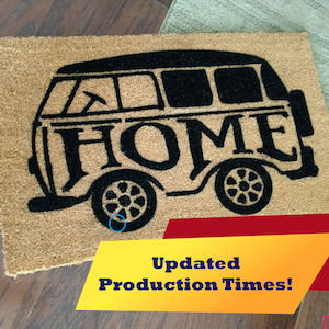 Home Mini Bus Custom Handbemalte Willkommen Türmatte von Killer Fußmatten
