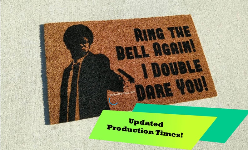 Ring The Bell Again I Double Dare You Hand Painted Jules Fandom Welcome Door Mat by Killer Doormats image 1