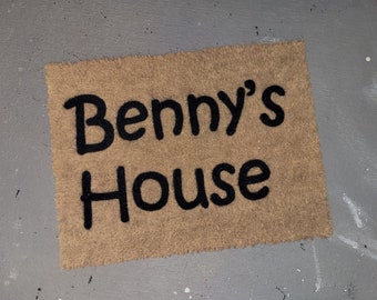 Clearance Benny&#39;s House Mini Mat Custom Hand Painted Welcome Door Mat by Killer Doormats- Mini, only ONE available