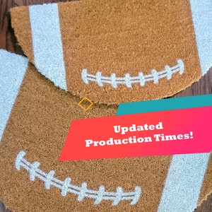 New Size Available! Football Half Moon Custom Hand Painted Sports Fan Welcome Doormat by Killer Doormats