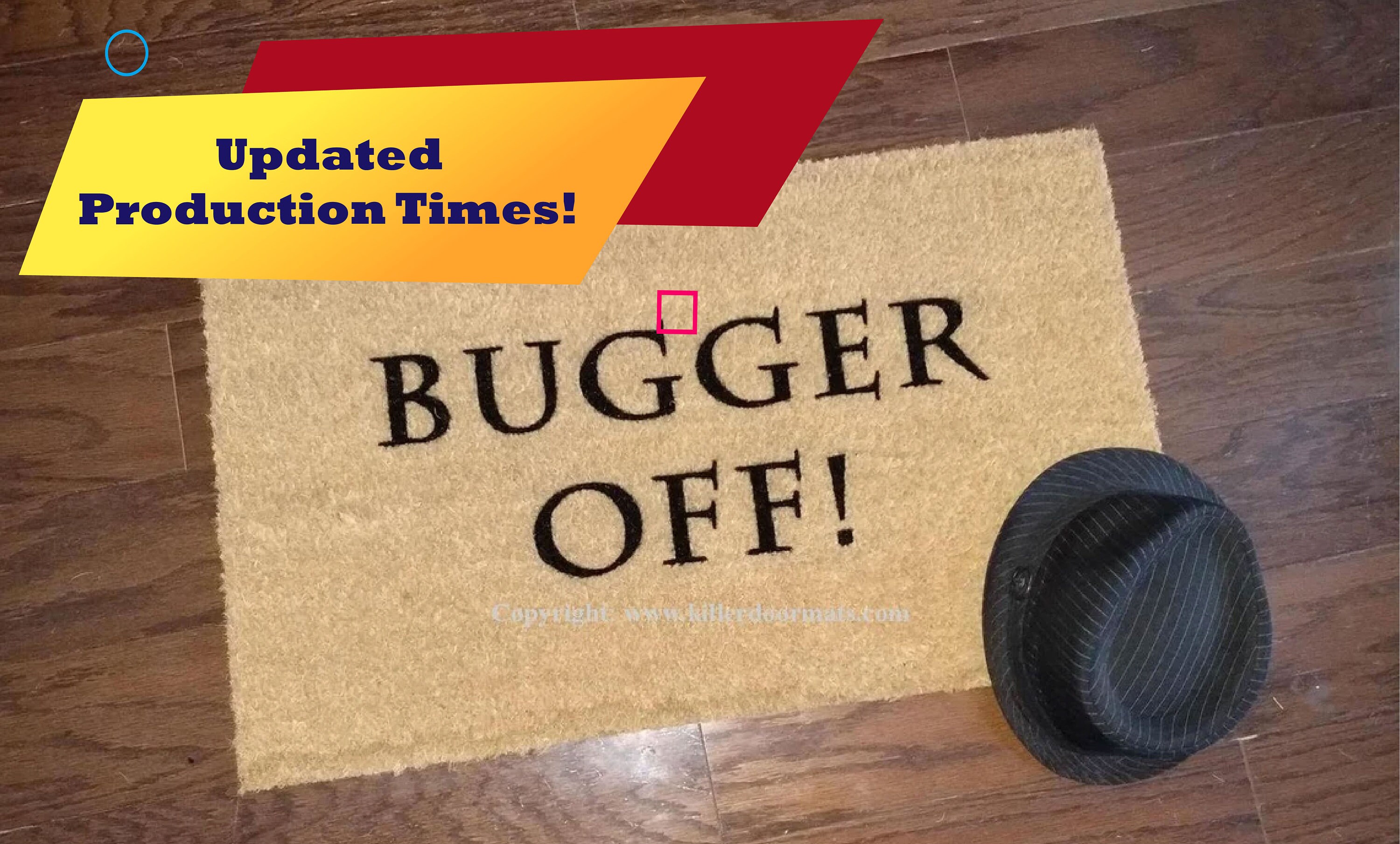 Bugger Off! Custom Hand Painted Rude Welcome Door Mat by Killer Doormats