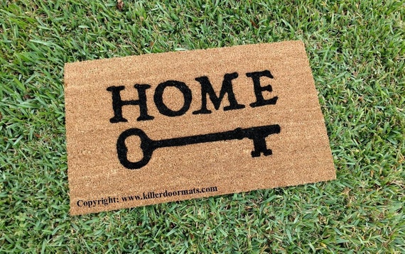 Home With A Key Custom Handpainted Welcome Doormat By Killer Doormats