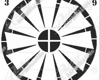 Stencil 127 Clock Face Windmill Negative digital download