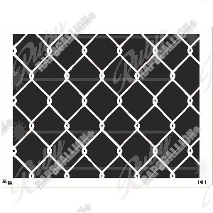 May include: A black and white stencil of a chain link fence pattern. The stencil is made of a durable material and can be used to create a variety of decorative effects.