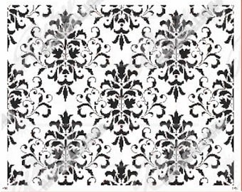 Stencil 183 Damask 2 Repeat Design Digital Download