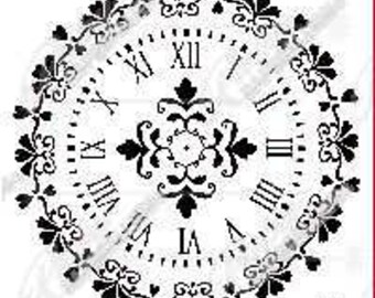 Stencil 109 Clock Face with Floral Design digital download