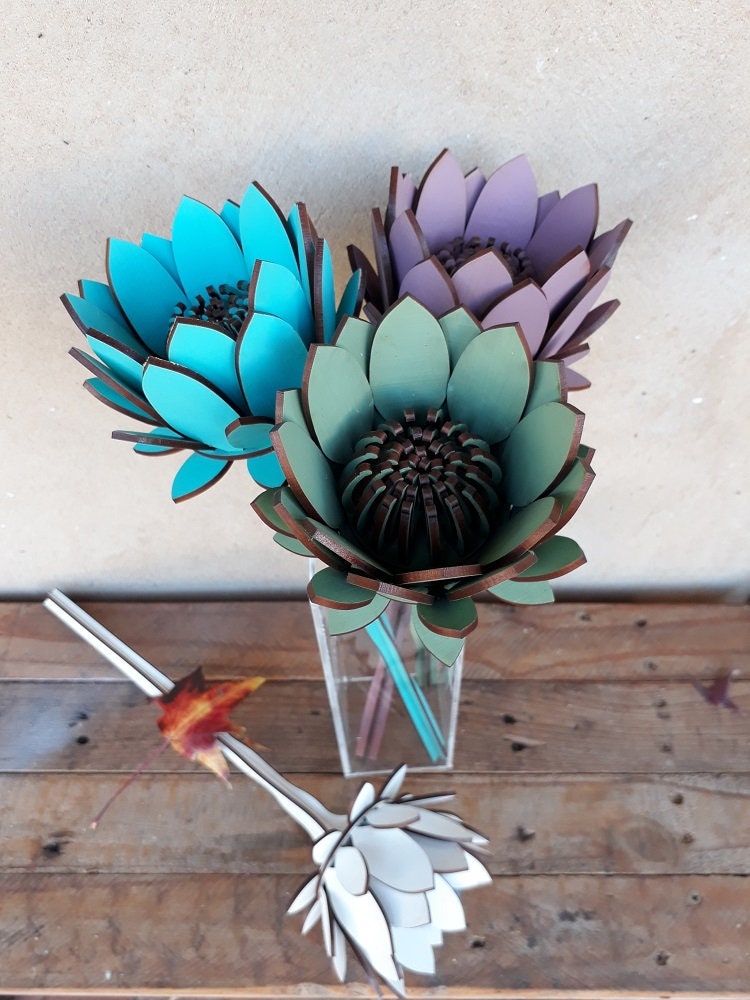 Download 3D Protea Flower Vector File | Etsy