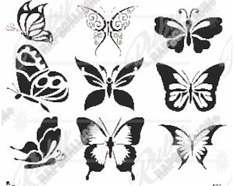 Stencil 132 Butterflies digital download