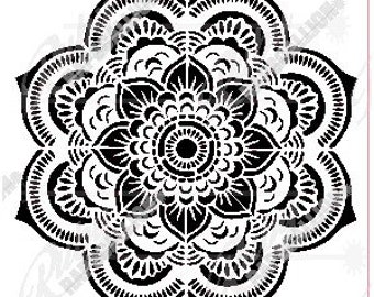Stencil 191 Mandala Floral Design digital download