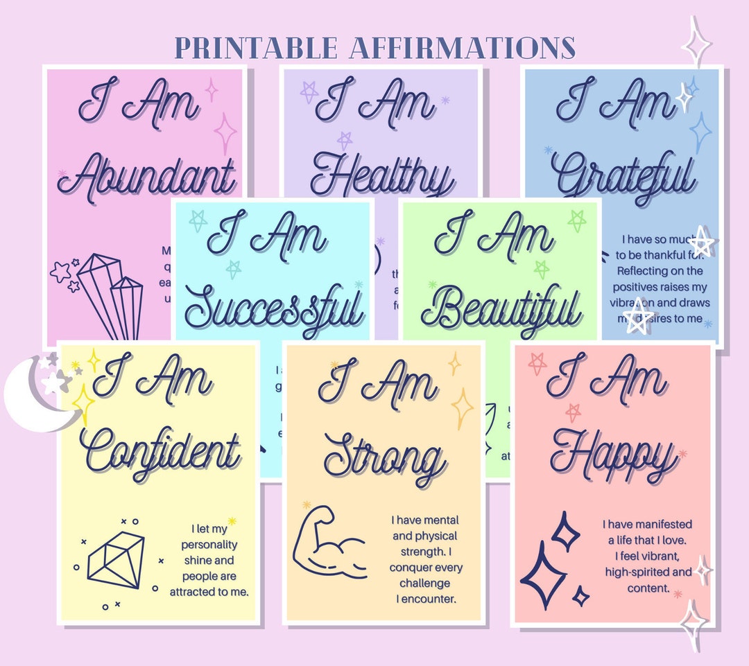Loi de l'attraction // Cartes d'affirmation // - Etsy France