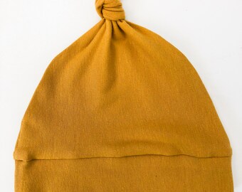0 to 3 Months Mustard Yellow Baby Beanie