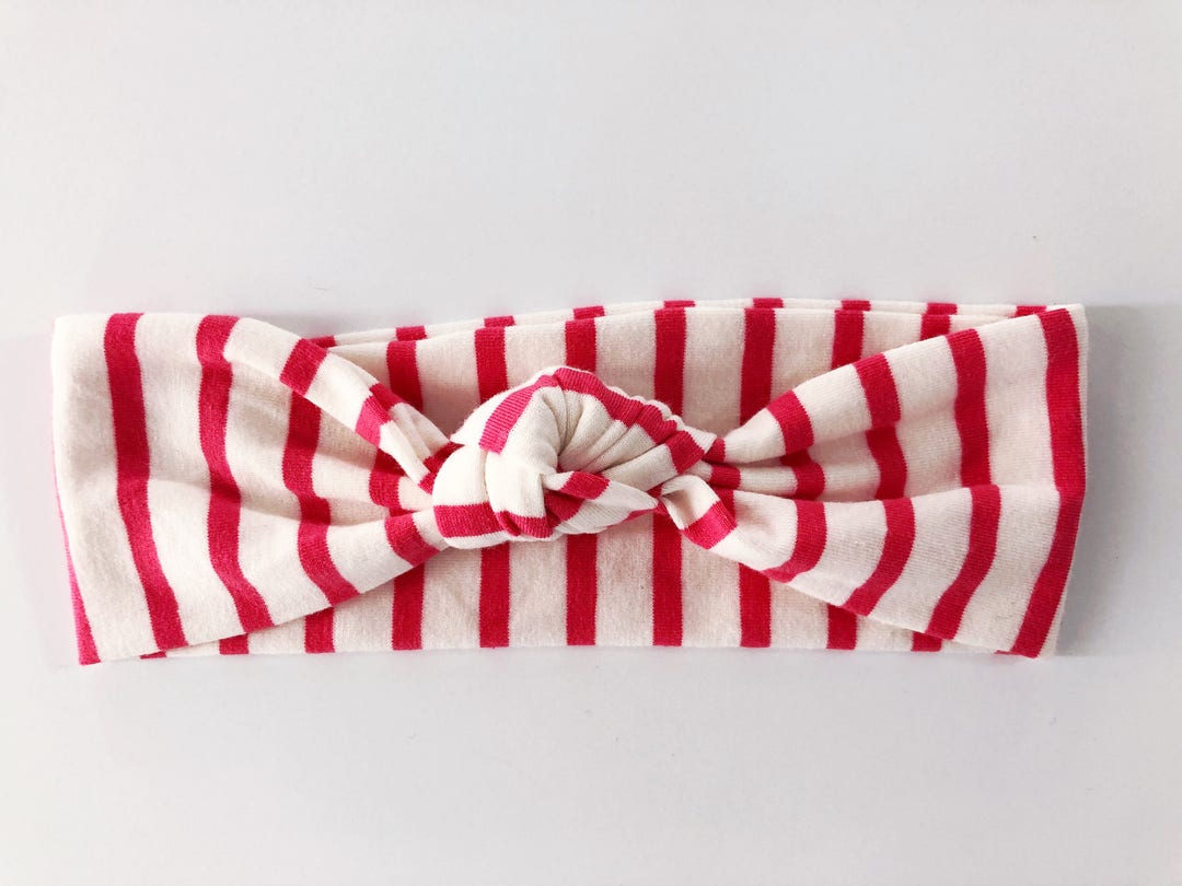 Dark Pink Stripe Top Knot Headband/ Knot Headband / Adult / Turban / Girls / Baby Gift / Yoga ...