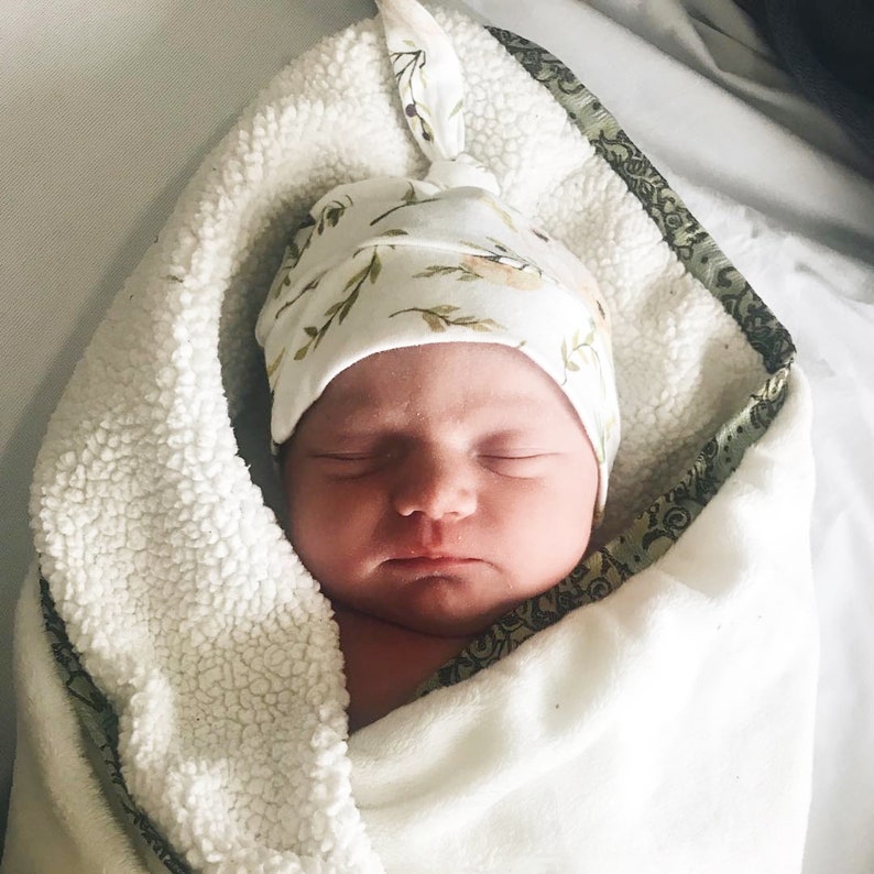 Light Turquoise Knot Newborn Hat