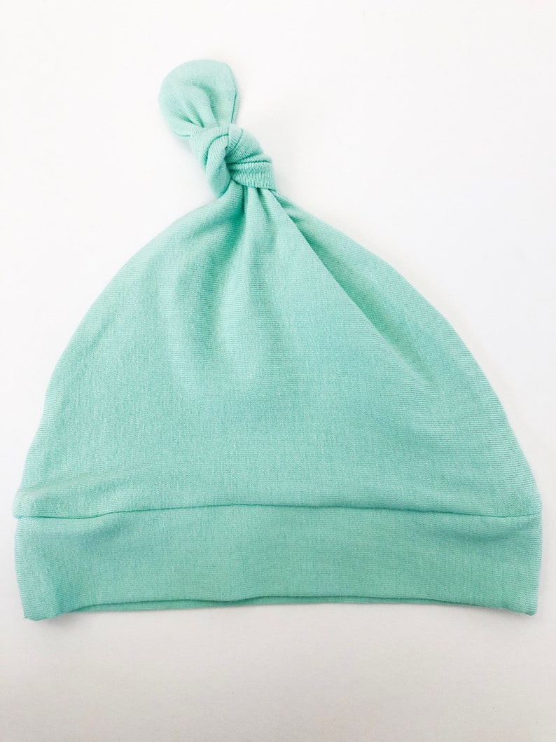 Light Turquoise Knot Newborn Hat