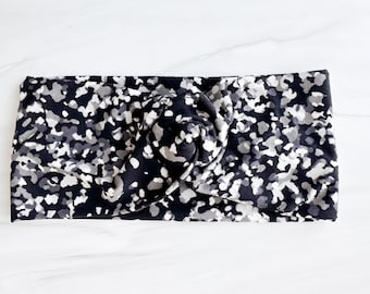 Black and White Speckle Twist Headband - Women’s Headband -Yoga Headband-Soft Women’s Headband-Nurse Headband-Baby Headband-Girls Headband