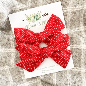 Red Mini Dot Bow