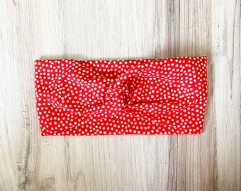 Twist Headband - Women’s Headband - Yoga Headband -Soft Women’s Headband-Nurse Headband-Baby Headband-Girls Headband-Red and White Polka Dot