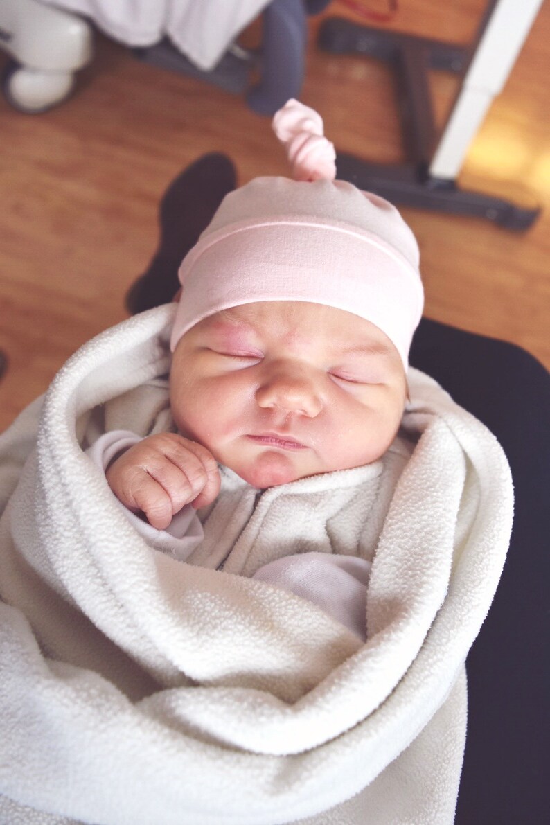 Light Turquoise Knot Newborn Hat