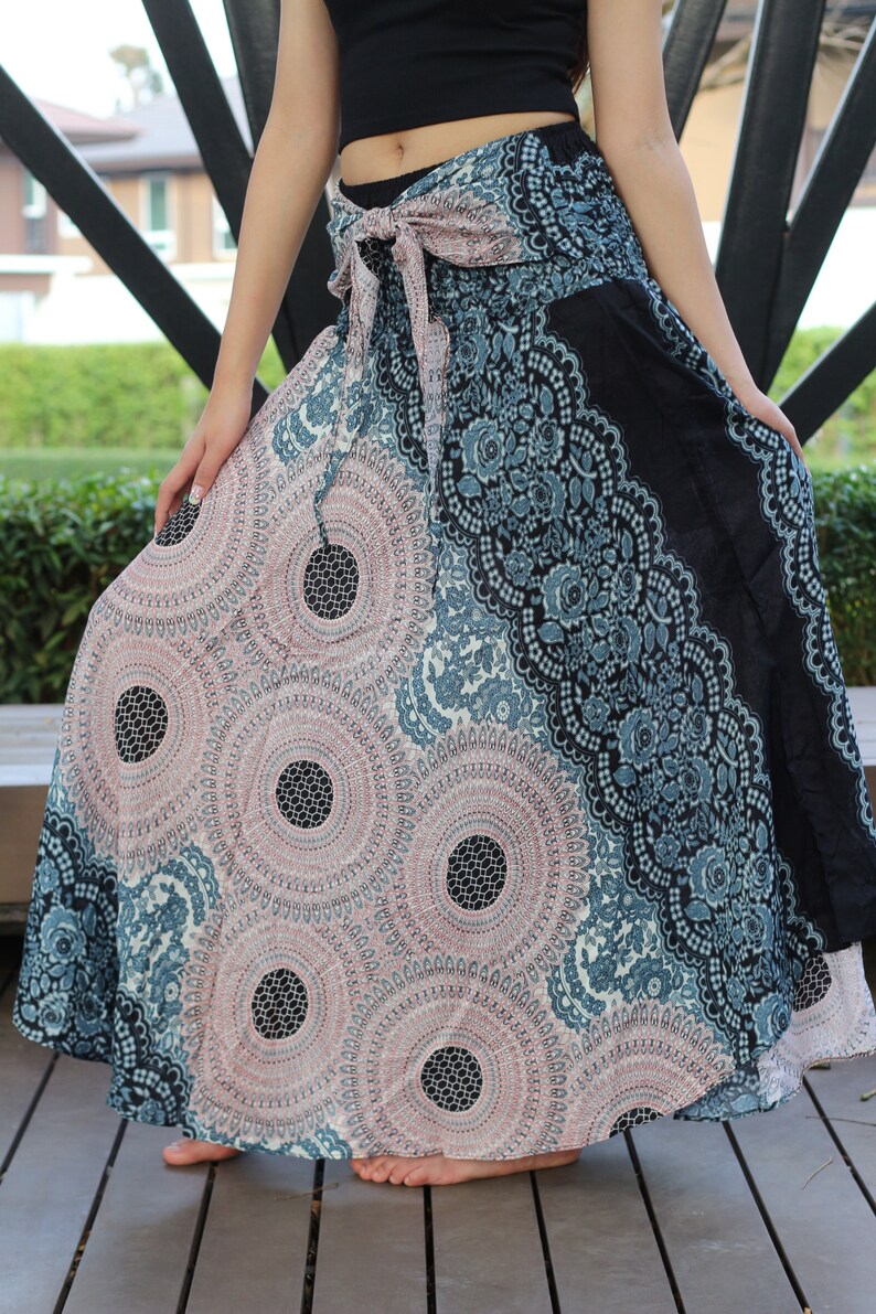 Plus Size Bohemian Maxi Skirt Gypsy Long Skirt Boho Chic