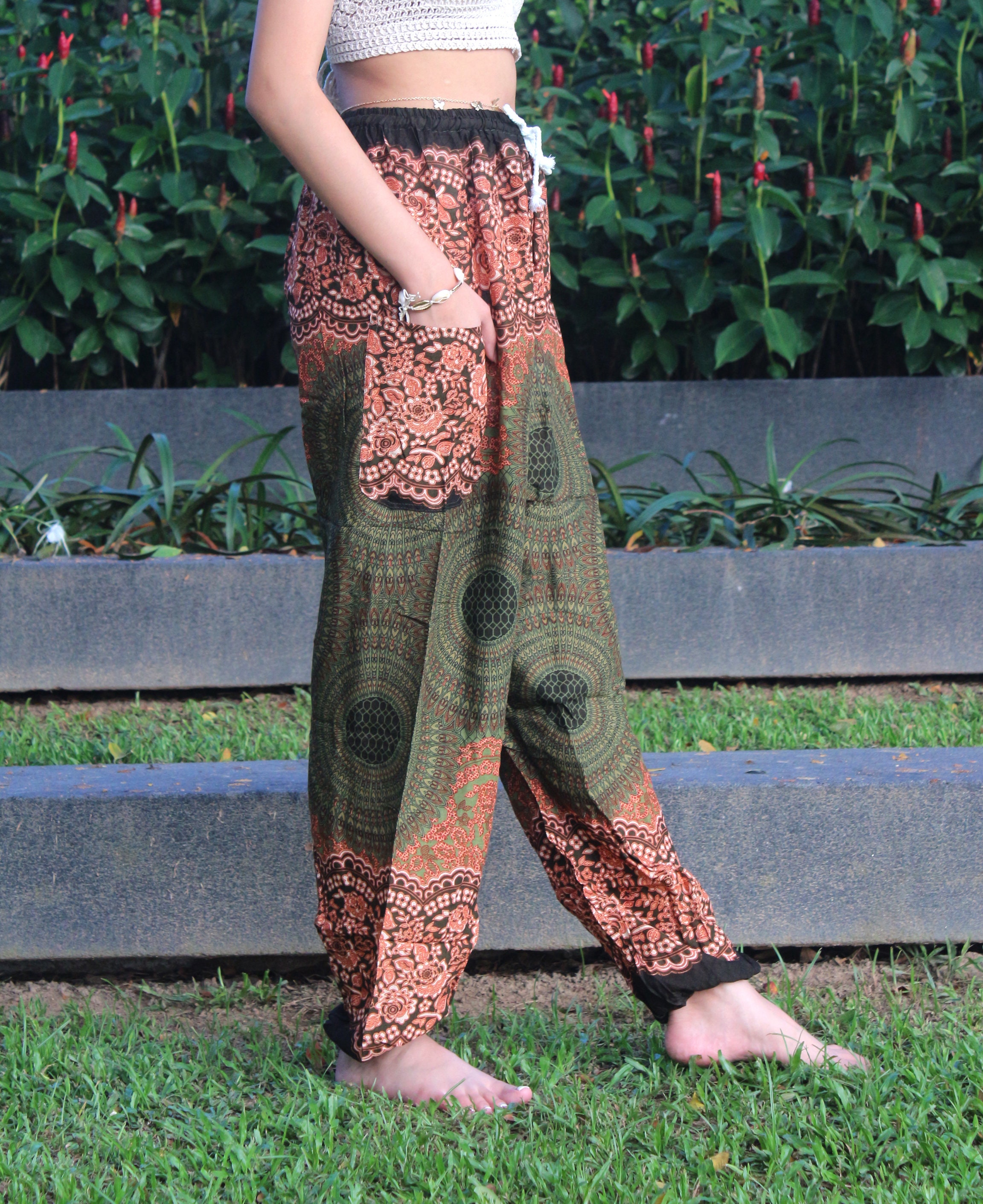 Harem Pants Hippie Pants Flower Boho 