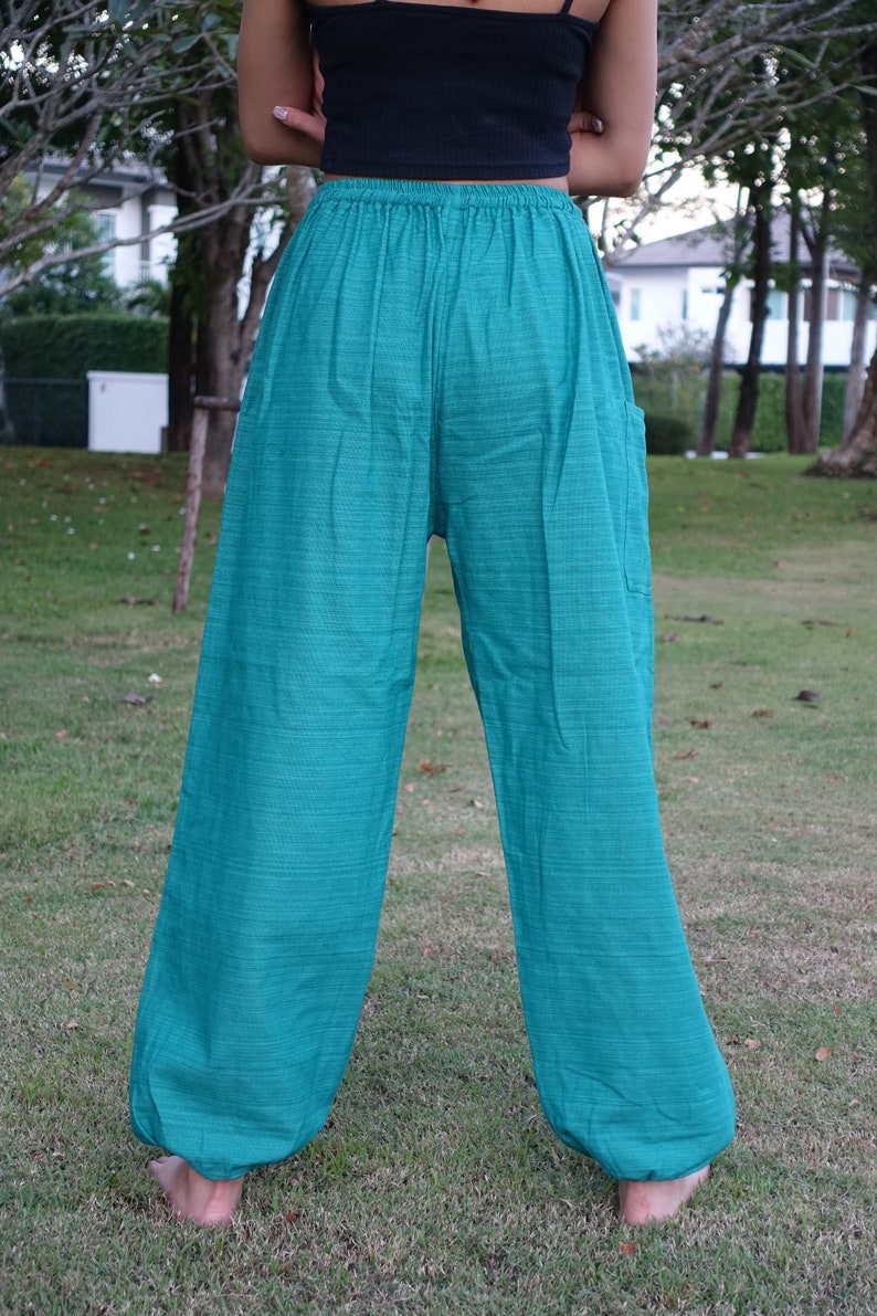 XL-2XL Plus Size Boho Pants Hippie Clothing Loungewear Pajamas Baggy Style Green Tribal Cotton TC