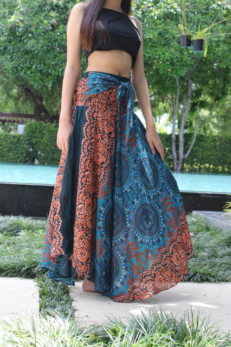 Womens Maxi Skirt Long Skirt Gypsy Skirt Bow Tie Sash Belt - Etsy