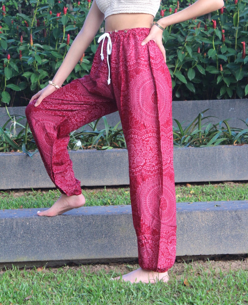 Bohemian Yoga Pants Boho Pants Hippie Clothes Drawstring Waist Etsy