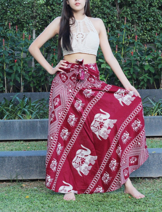 Bohemian Womens Maxi Skirt Boho Long Skirt Gypsy Style Red | Etsy