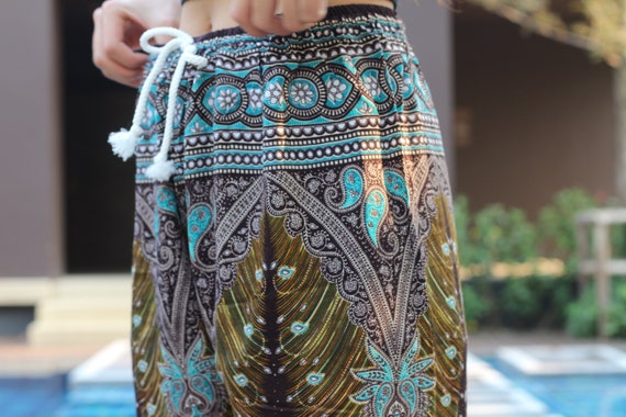 Boho Harem Pantaloni Boho Chic Boho Abbigliamento Marrone | Etsy Italia