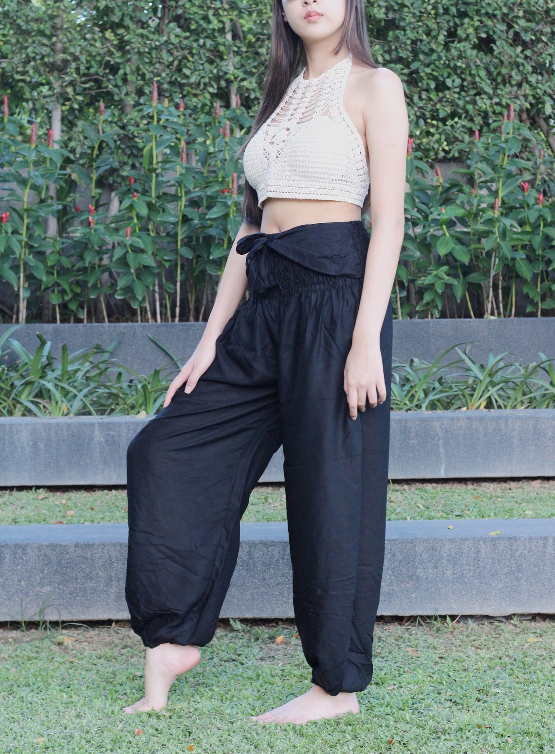 Plus Size Black Baggy Pants Harem Pants Womens Yoga Pants with Etsy