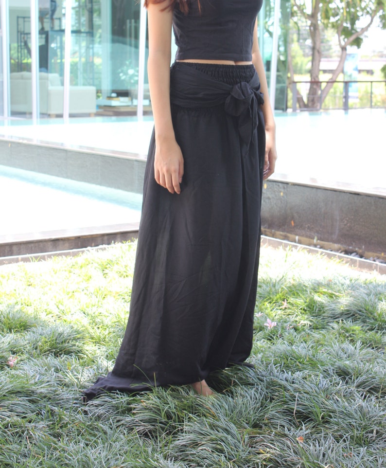 XL-2XL Plus Size Black Long Skirt Black Maxi Skirts Beach | Etsy