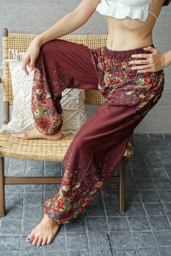 Boho Pants Hippie Yoga Lounge Floral 
