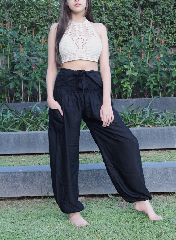 Black Baggy Pants Harem Pants Womens 