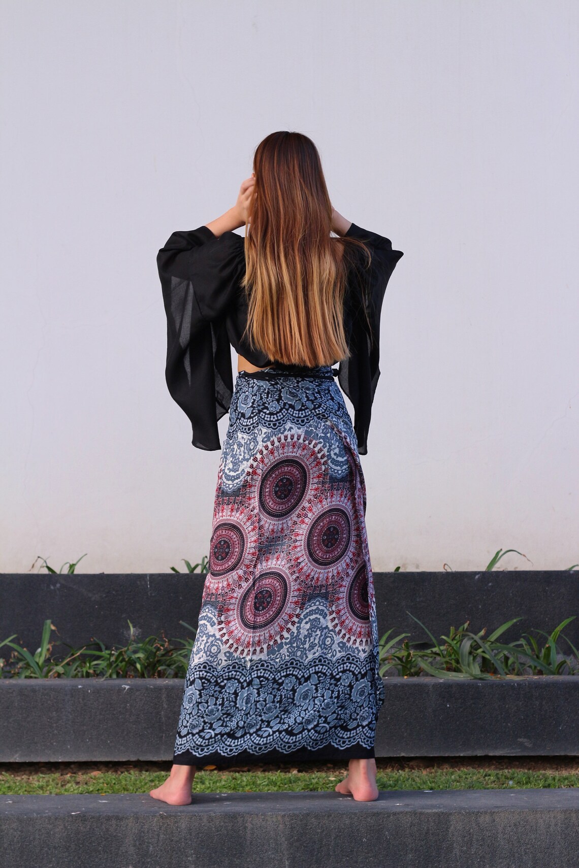Wrap Skirts Boho Maxi Skirt Womens Long Skirt Beach Cover Etsy