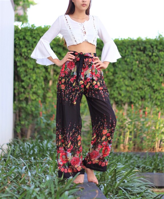 Floral Palazzo Pants Beach Pants Hippie 