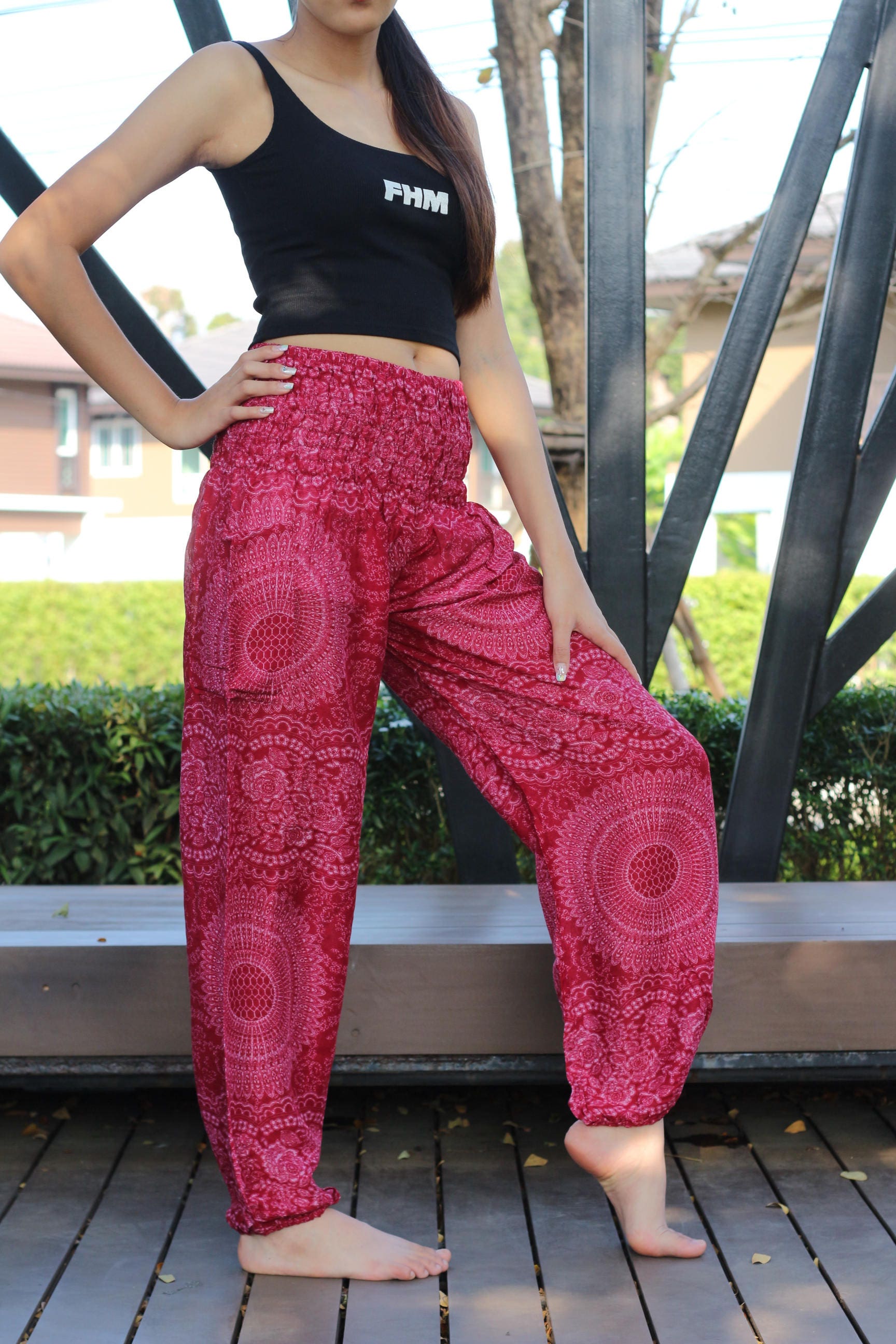 Hippie Pants Women Boho Pants Women Harem Pants Yoga Pants Red | Etsy