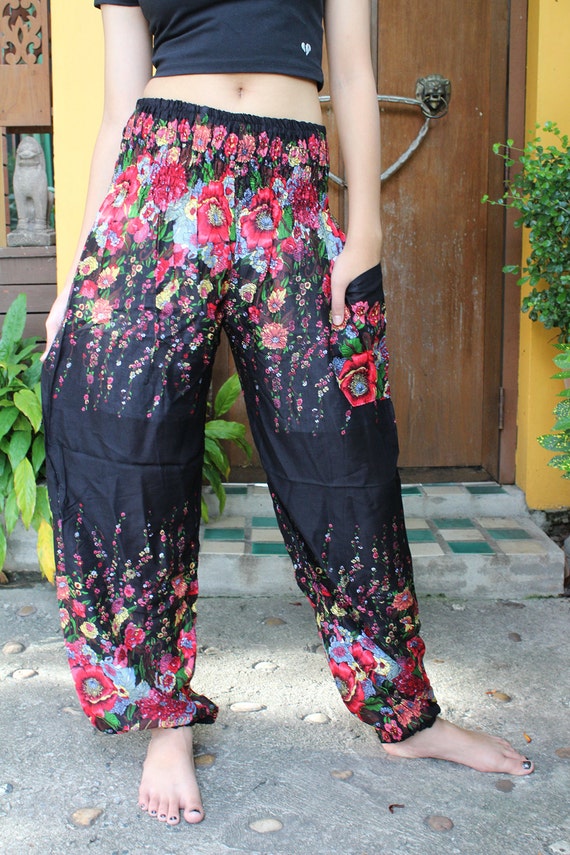 Women Harem pants / Hippie Pants / Bohemian Clothing Flowers Etsy