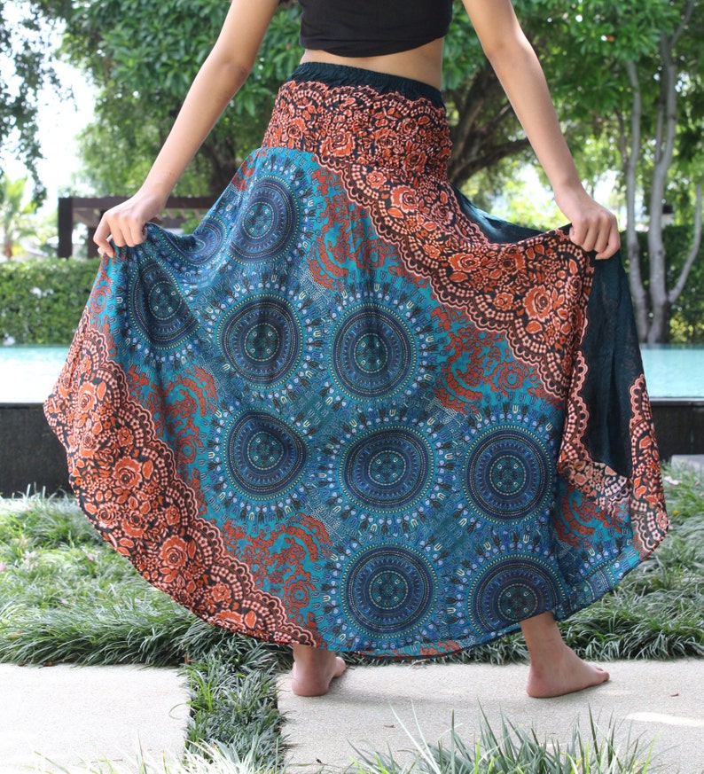 Womens Maxi Skirt Long Skirt Gypsy Skirt Bow Tie Sash Belt | Etsy