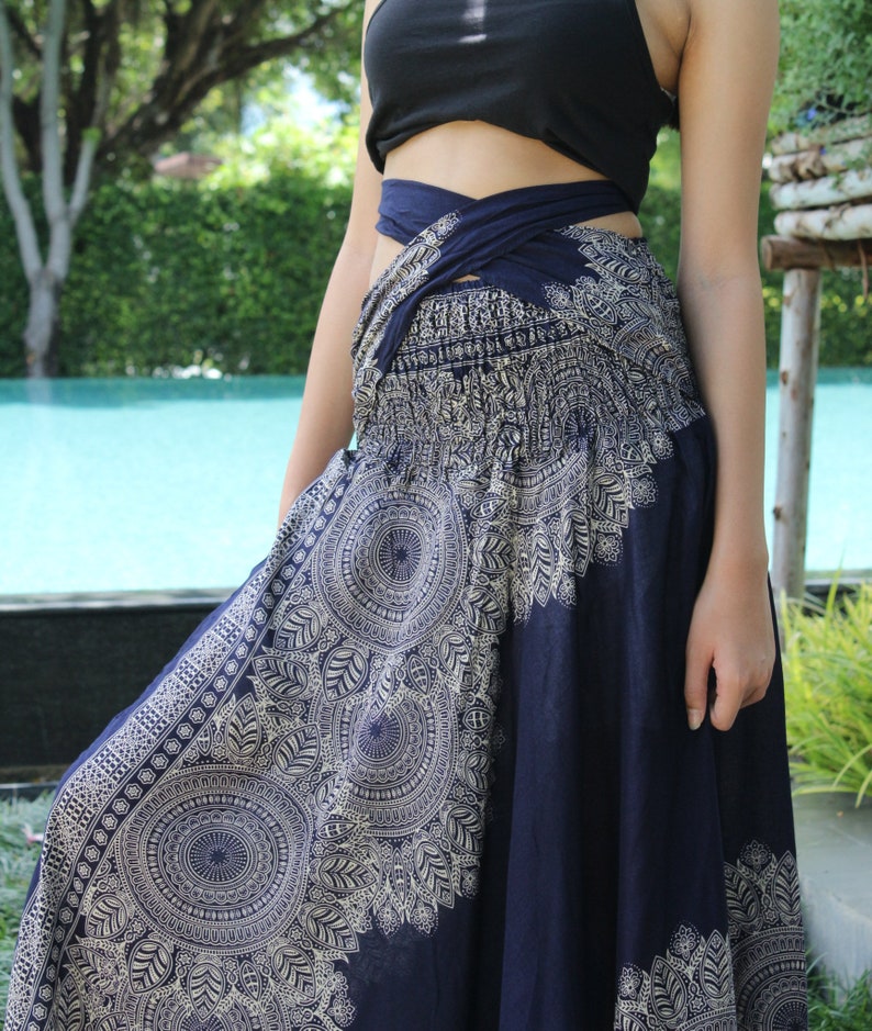 Lai Thai Long Skirt Bohemian Maxi Skirt Bohemian Skirt Bow Tie Etsy