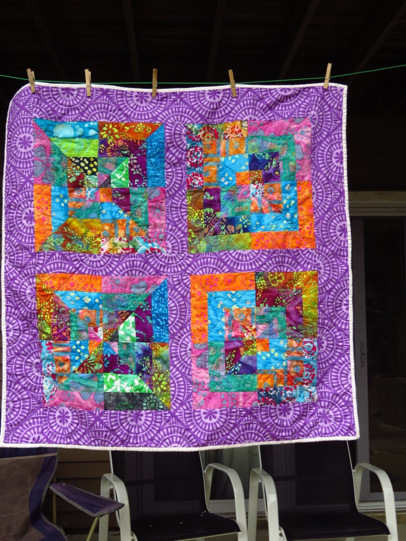 Kaleidoscope Square Purple Orange and Blue