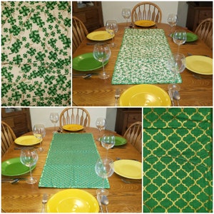 St. Patrick&#39;s Day table runner #5 - reversible