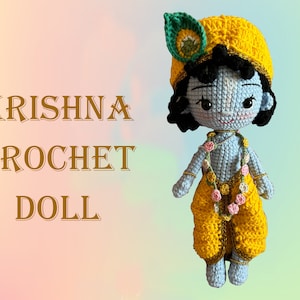 Krishna Doll, Krishna Statue, Amigurumi Krishna Doll, Unique Religion Vintage Handmade Gifts - Lord Krishna Crochet Doll, Spiritual Gift