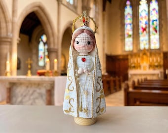Our Lady of Fatima Stuffed Doll, Catholic Gift, Baptism Gift, Saint Fatima Gift, Saint Fatima Crochet Doll