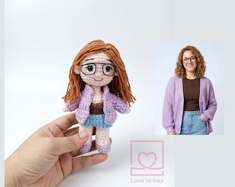 Look A Like Doll Keepsake, Custom Crochet Doll from Photo, Custom Portrait Doll, Mother's Day Special Gift, Mini Me Amigurumi Doll