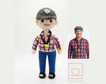 Look Alike Doll, Completed Doll Crochet, Custom Crochet Dolls From Photo, Personalization Crochet People Memory Gift, Memorial Knitted Doll