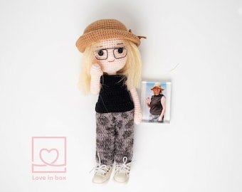 Custom Crochet Doll from Photo, Handmade Look Alike Doll, Custom Plushie Mini Me, Personalized Gift, Crochet Portrait Doll From Photo